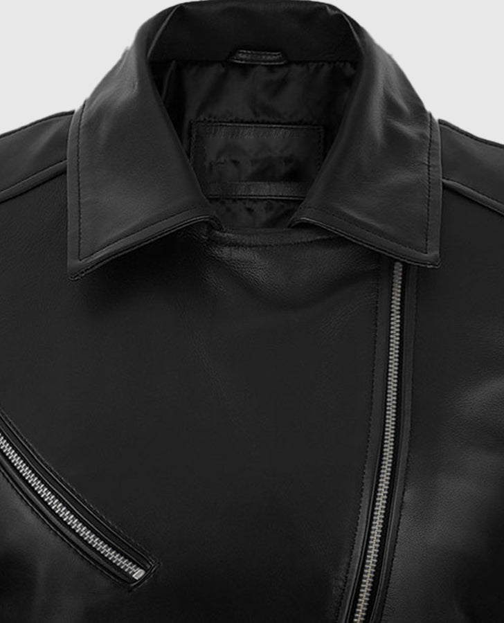 Adele Exarchopoulos Black Leather Jacket