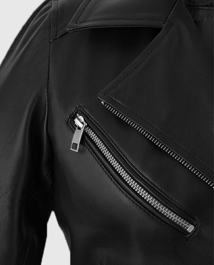 Adele Exarchopoulos Black Leather Jacket