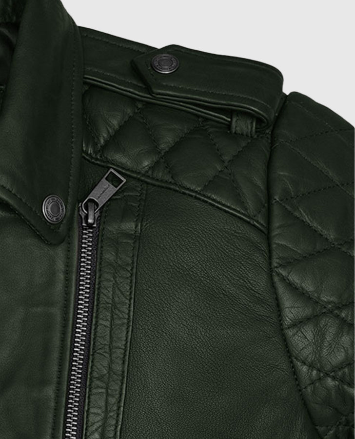 Victoria Justice Green Leather Jacket