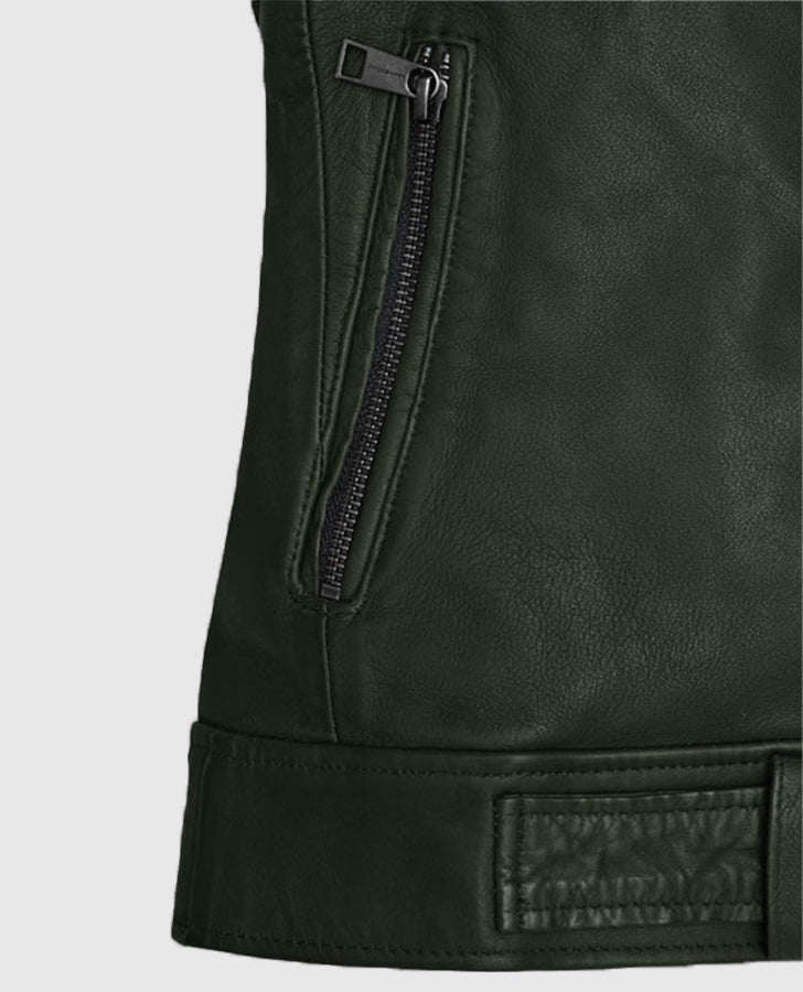 Victoria Justice Green Leather Jacket