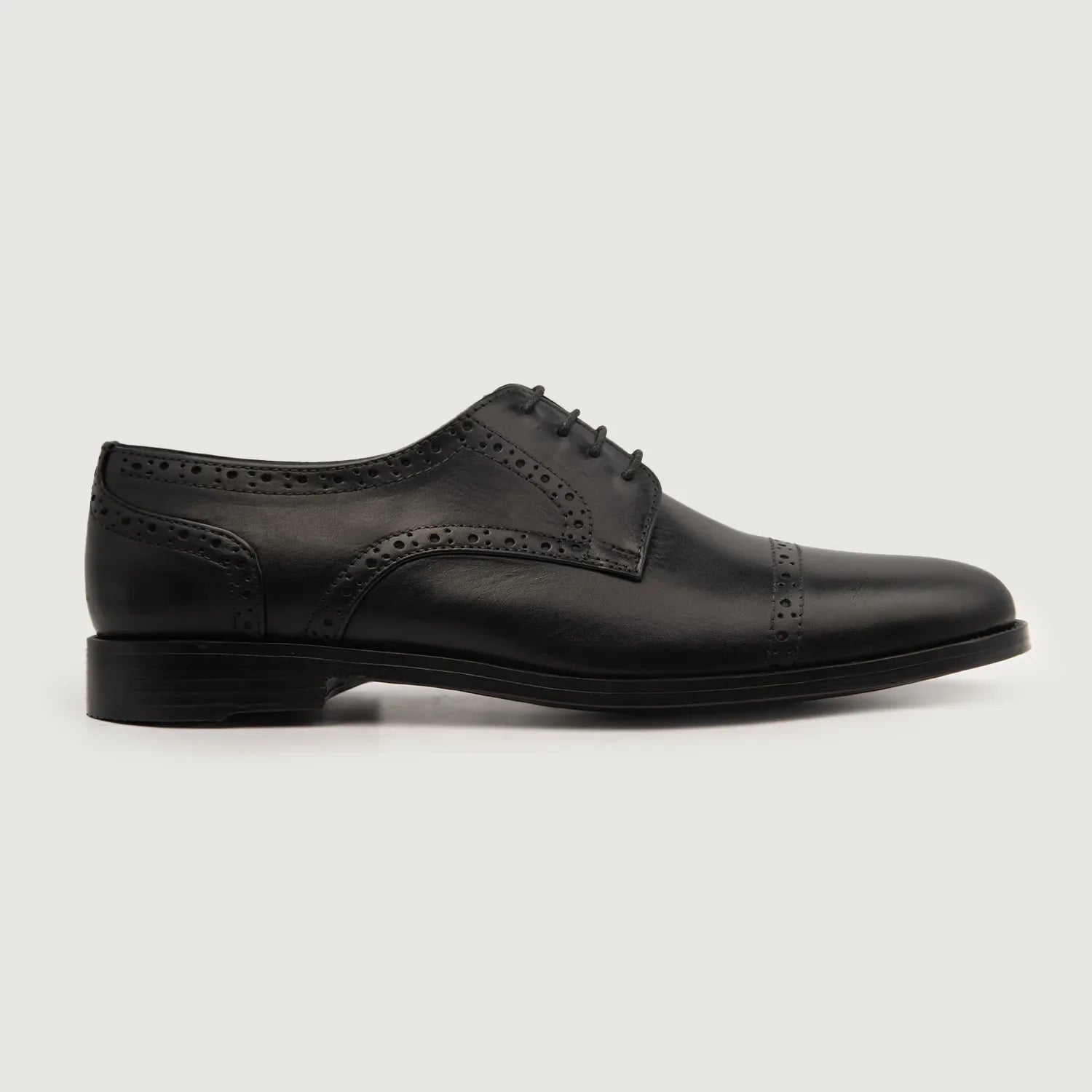 Dirk Brogues Derby Black Leather Shoes