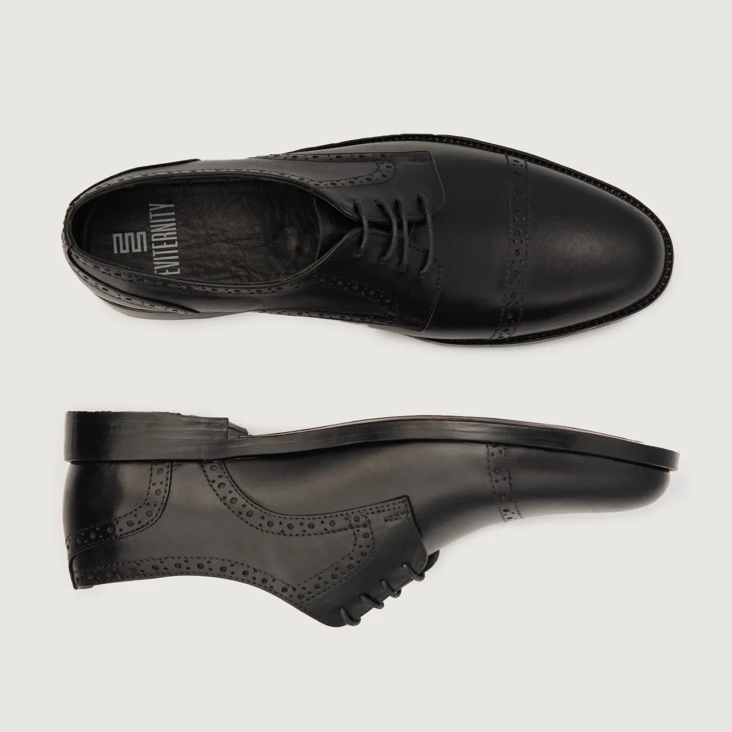 Dirk Brogues Derby Black Leather Shoes