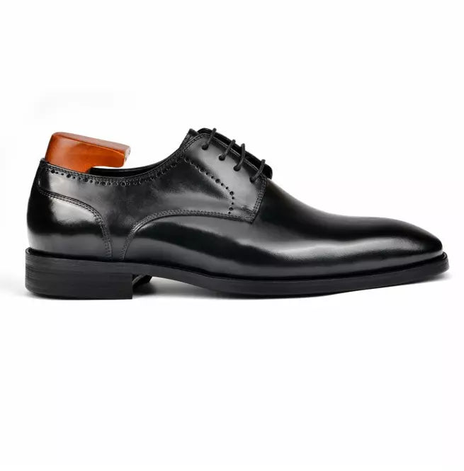 Black Wing Tip Leather Brogue Oxford Lace Up Office Wear Shoes For Mens,