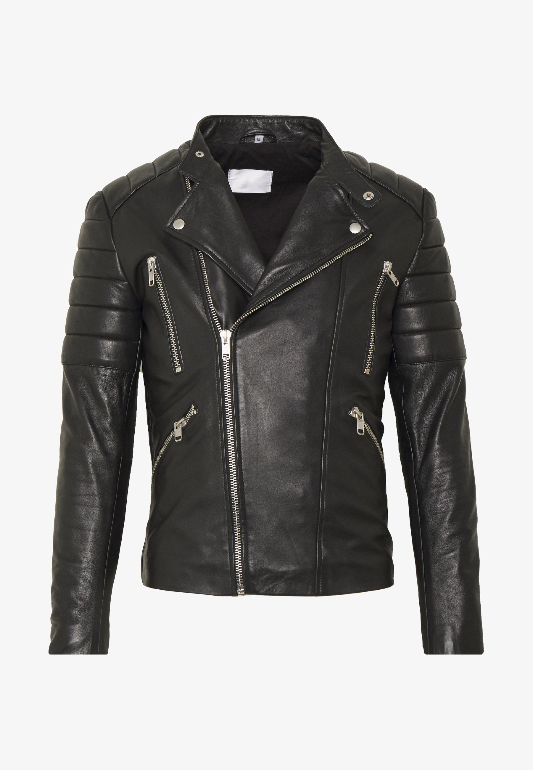 Men’s Black Leather Biker Jacket - Kualited