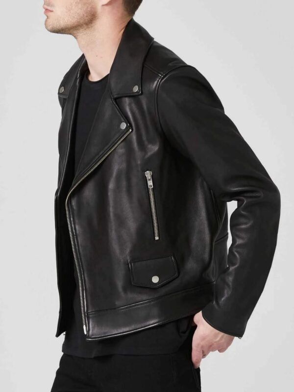 Men’s Black Leather Biker Jacket