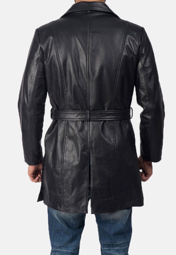 Black Leather Trench Coat Men’s - Kualited