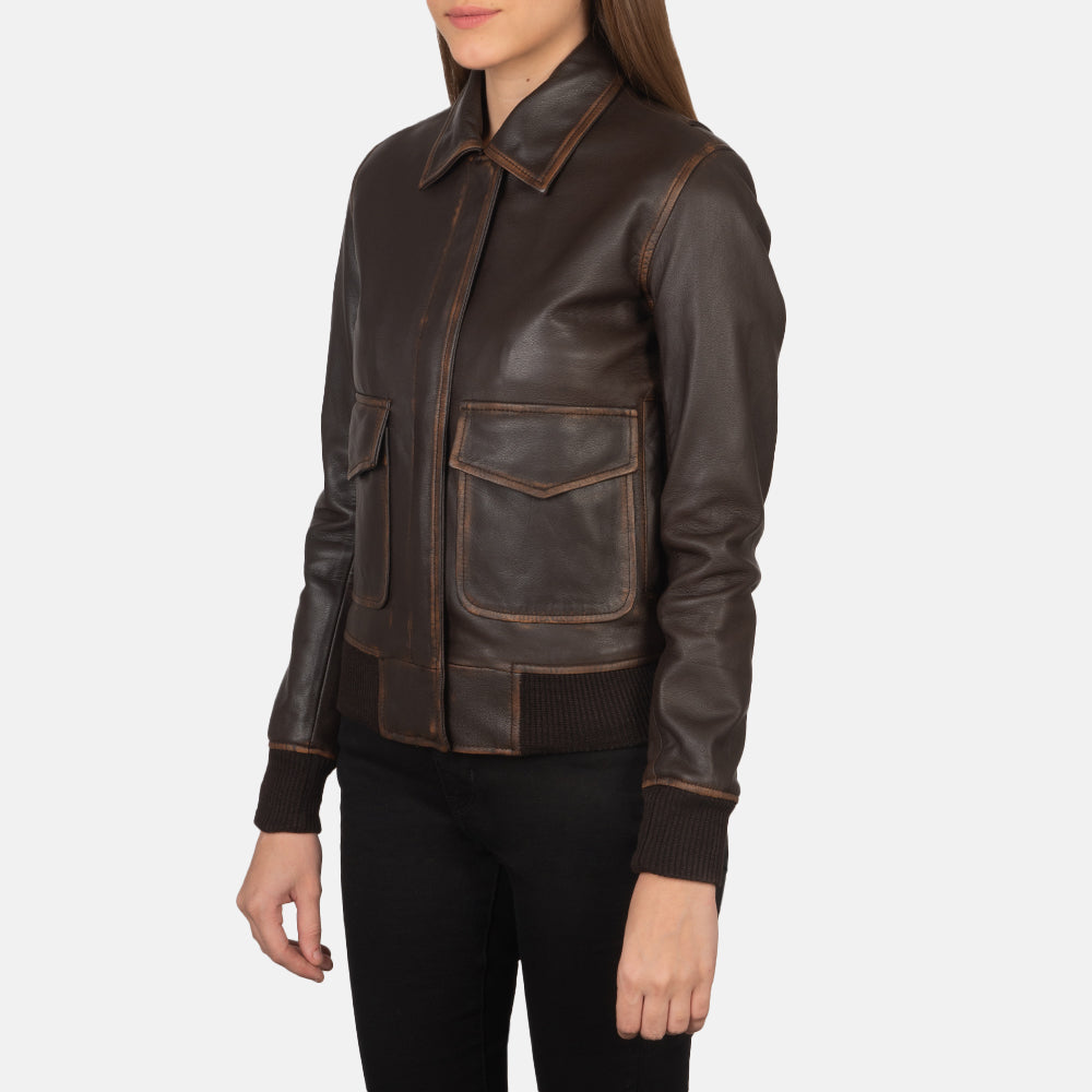 Westa A-2 Brown Leather Bomber Jacket - Kualited