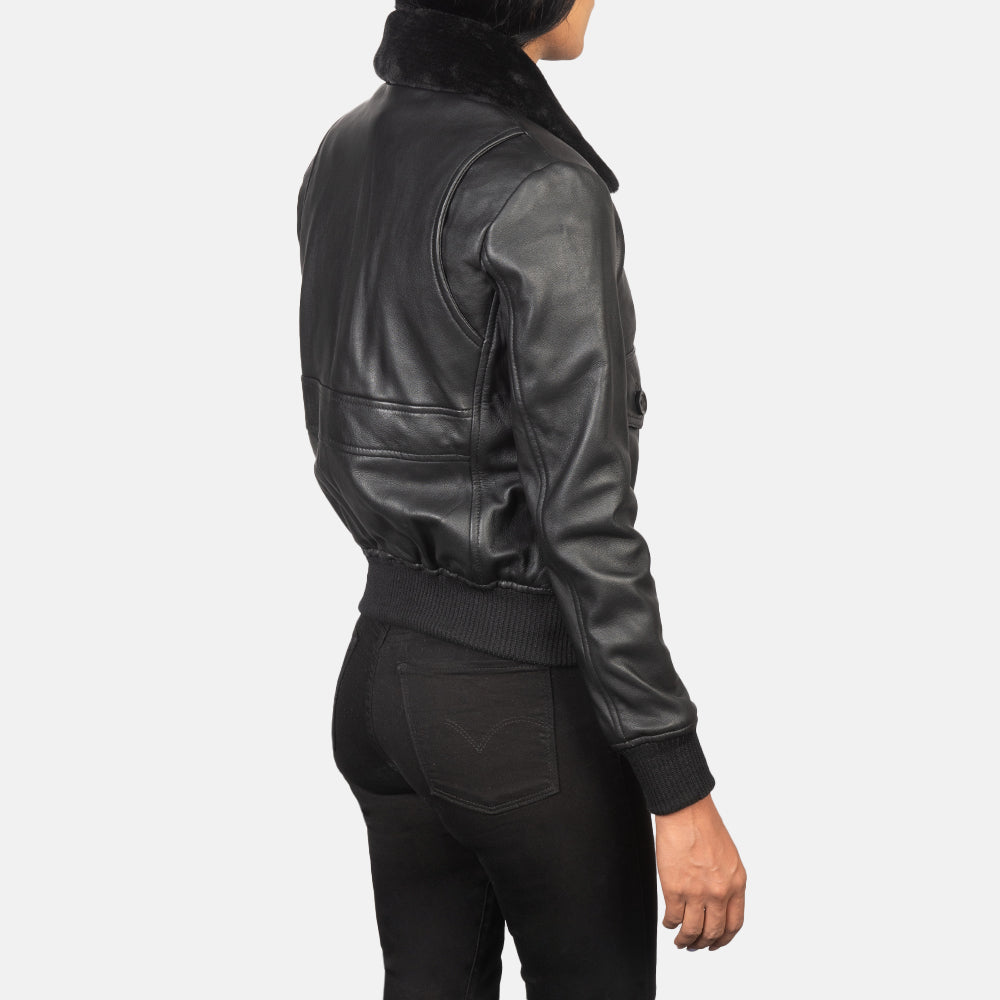 Stella G-1 Black Leather Bomber Jacket