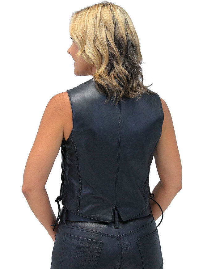 Reversible Black Jacket made of leather Vest