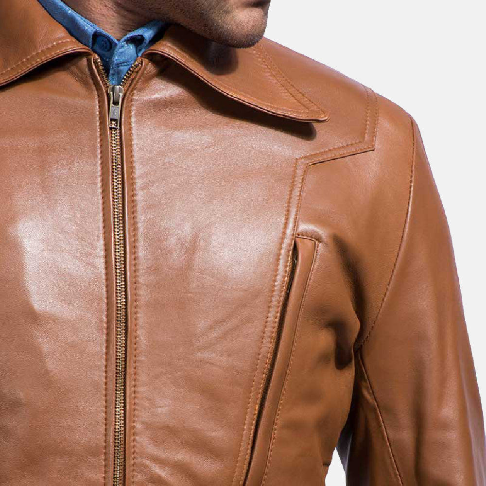 Old School Brown Leather Jacket - Kualited