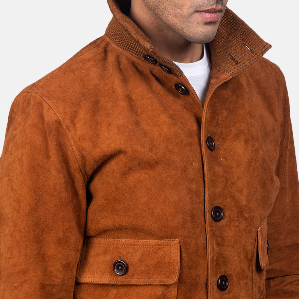 Eaton Brown Suede Bomber Jacket - Kualited