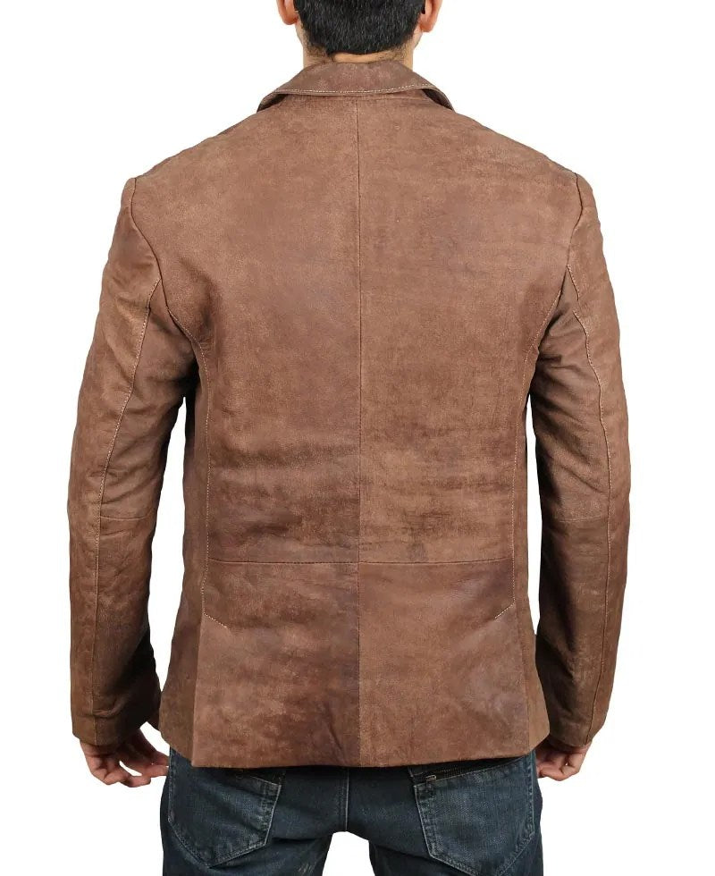 Men’s Brown Suede Leather Blazer