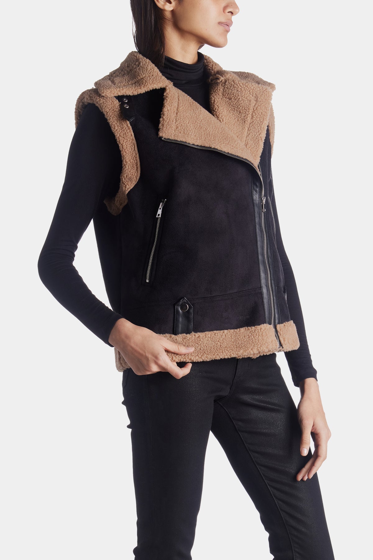 Vega Short Shearling Waistcoat