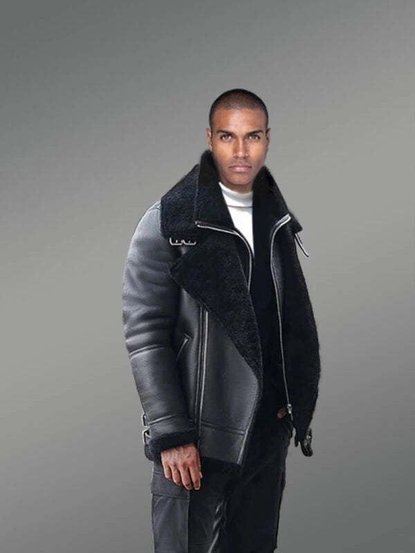 Men’s Double Collar Shearling Coat