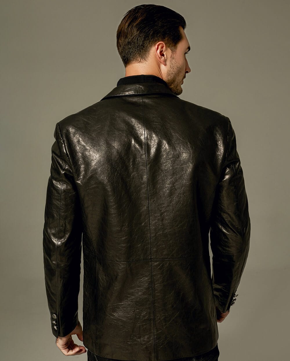 Classic Vegetable Tanned Goatskin Leather Blazer