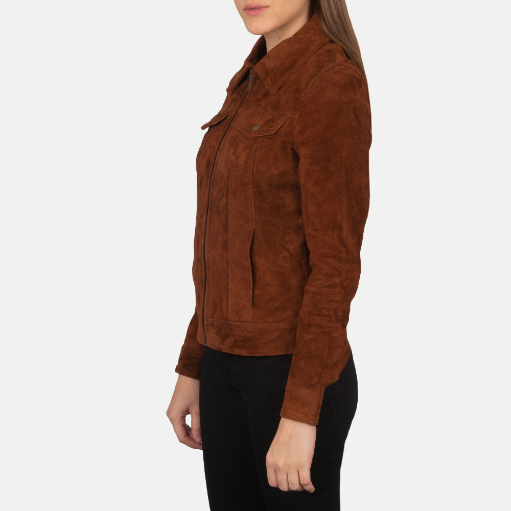 Suzy Brown Suede Trucker Jacket