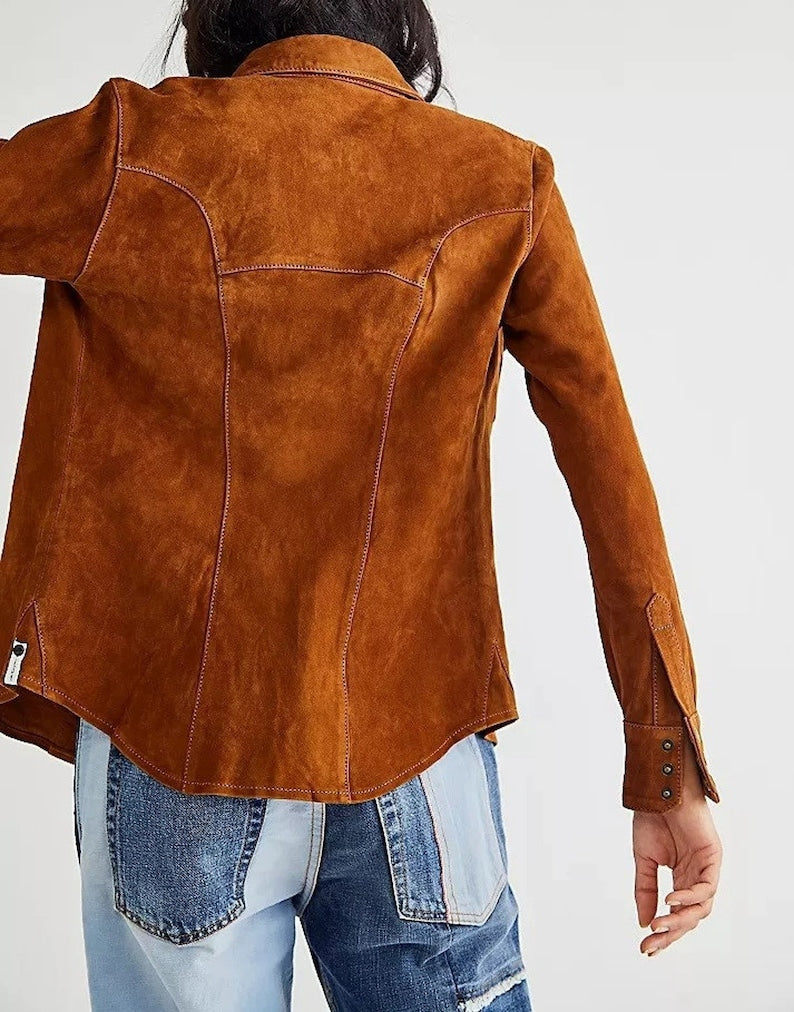 Women Leather Shirt / Suede Leather Jackets