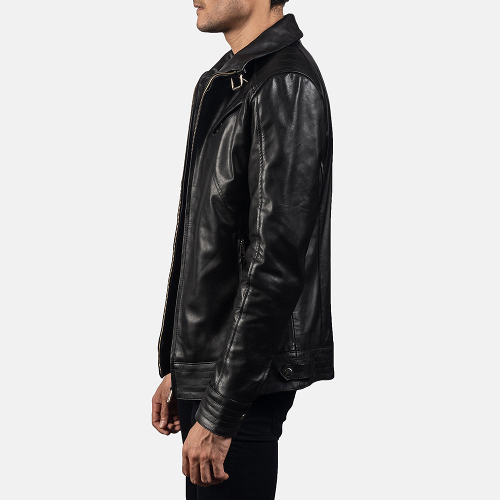 Legacy Black Leather Biker Jacket - Kualited