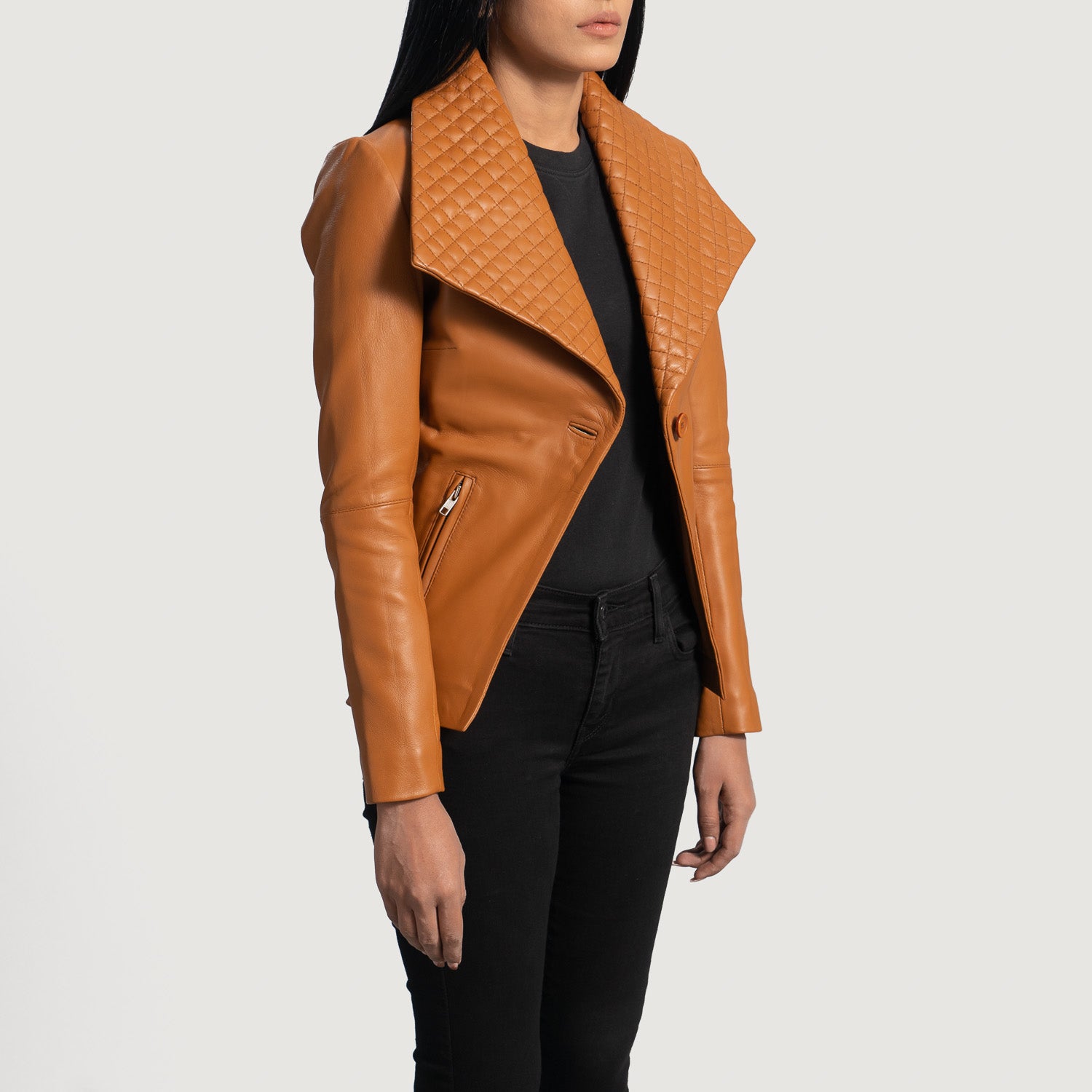 Lee Tan Brown Leather Blazer - Kualited