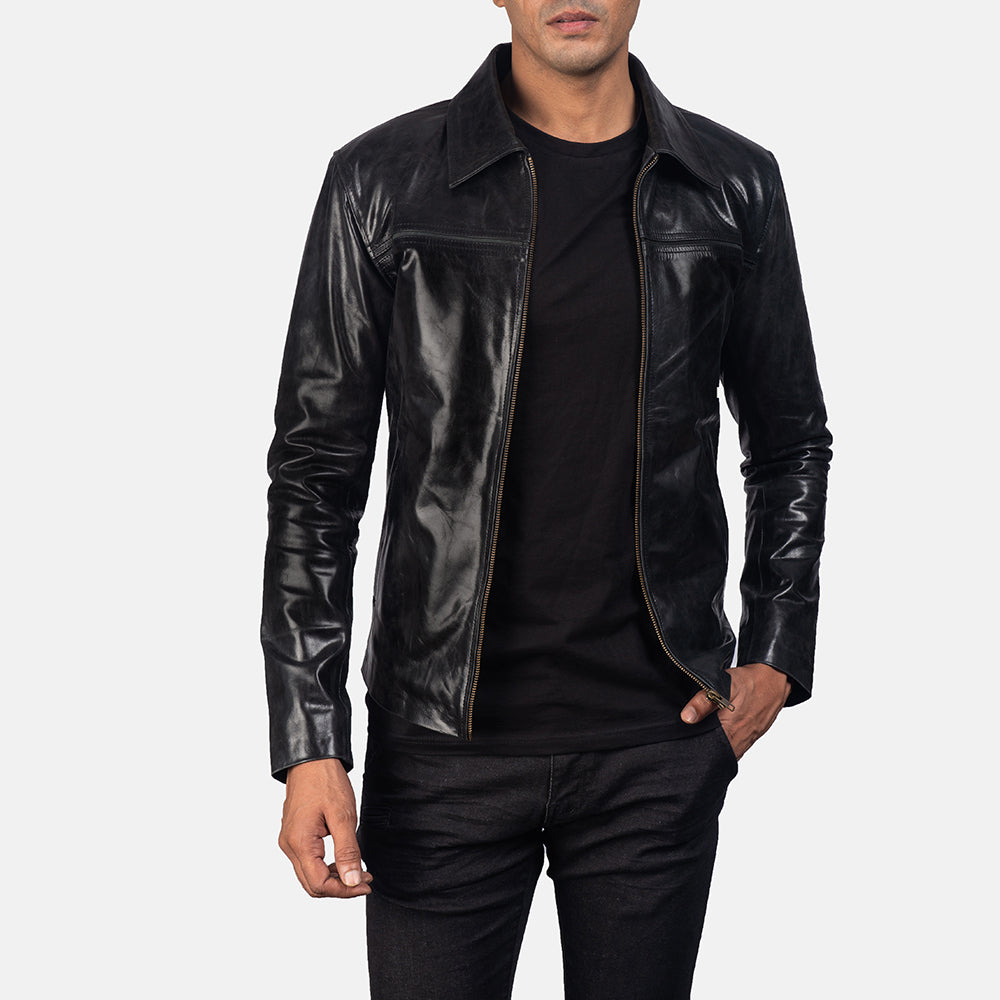 Mystical Black Men's Leather Jacket - Kualited