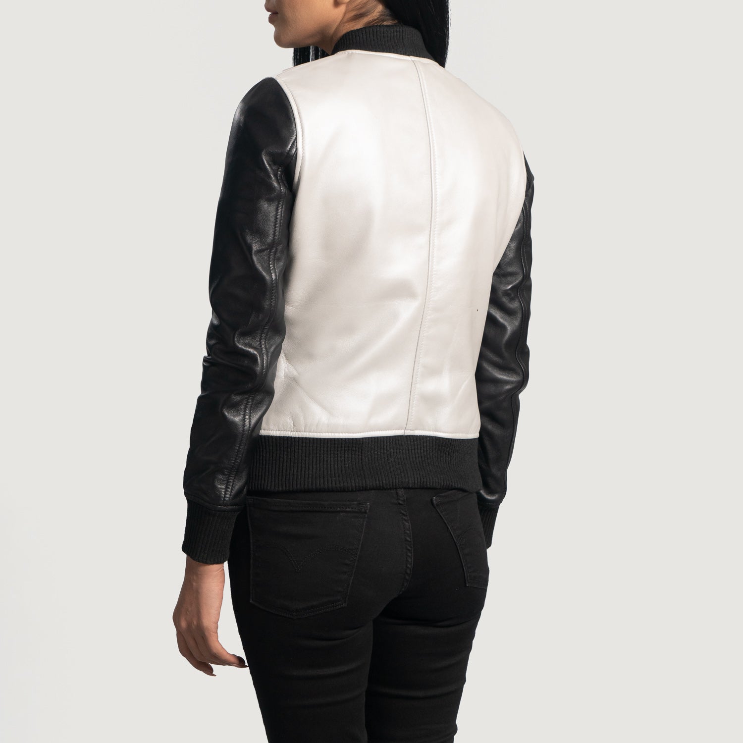 Cole Silver Leather Bomber Jacket - Kualited