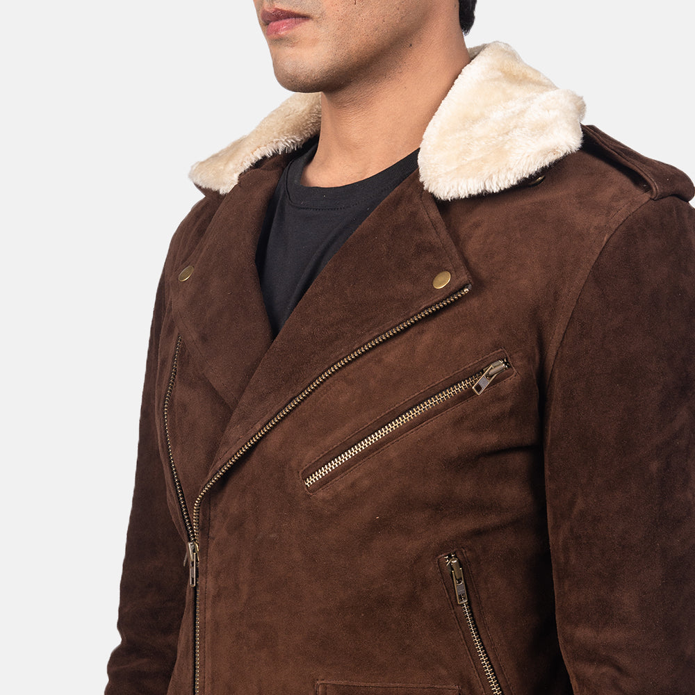 Furton Mocha Suede Biker Jacket