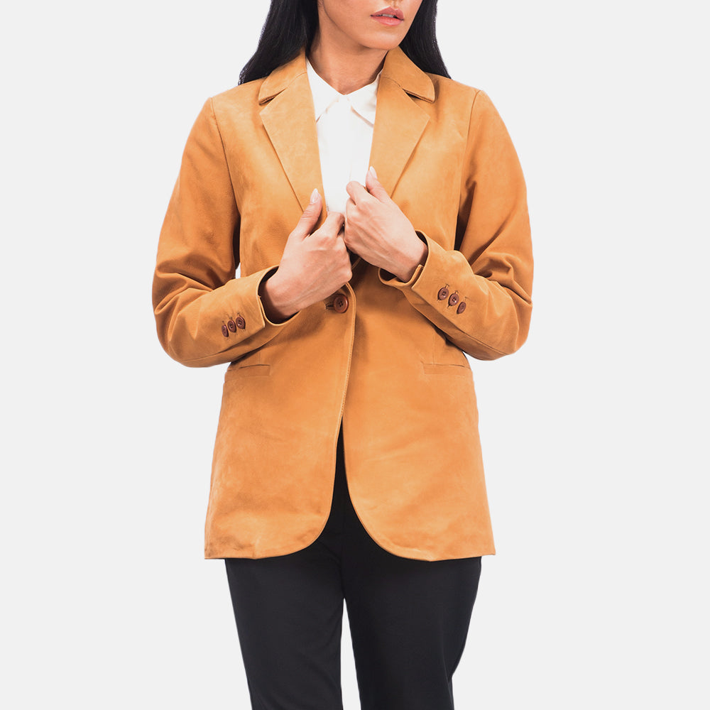 Norma Brown Nubuck Leather Blazer