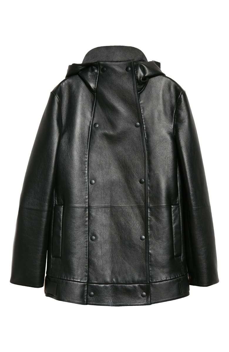 Fonte Hooded Leather Coat with Alpaca & Wool Lining