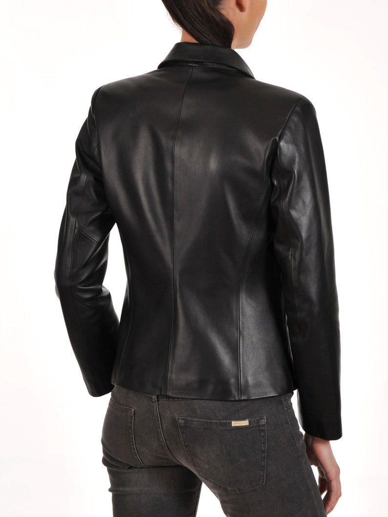 Women's Casual Lambskin Genuine Leather Blazer