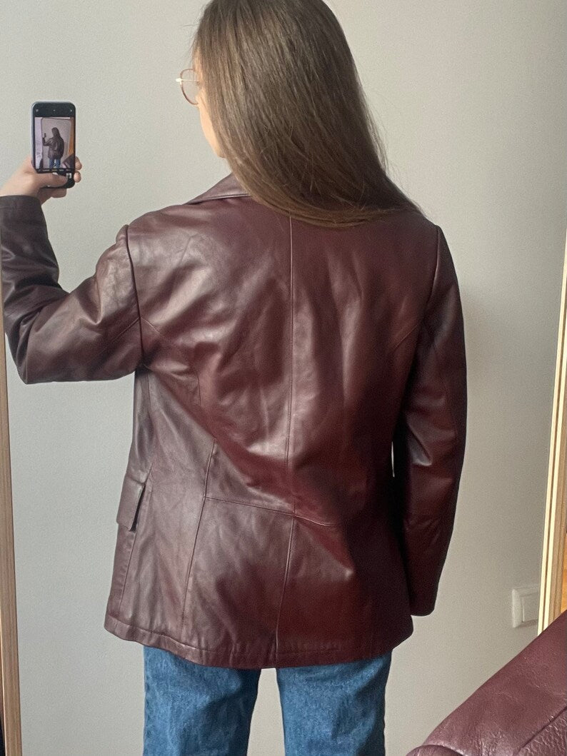 Vintage genuine leather blazer