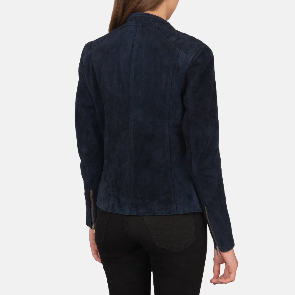 Kelsee Navy Blue Suede Jacket