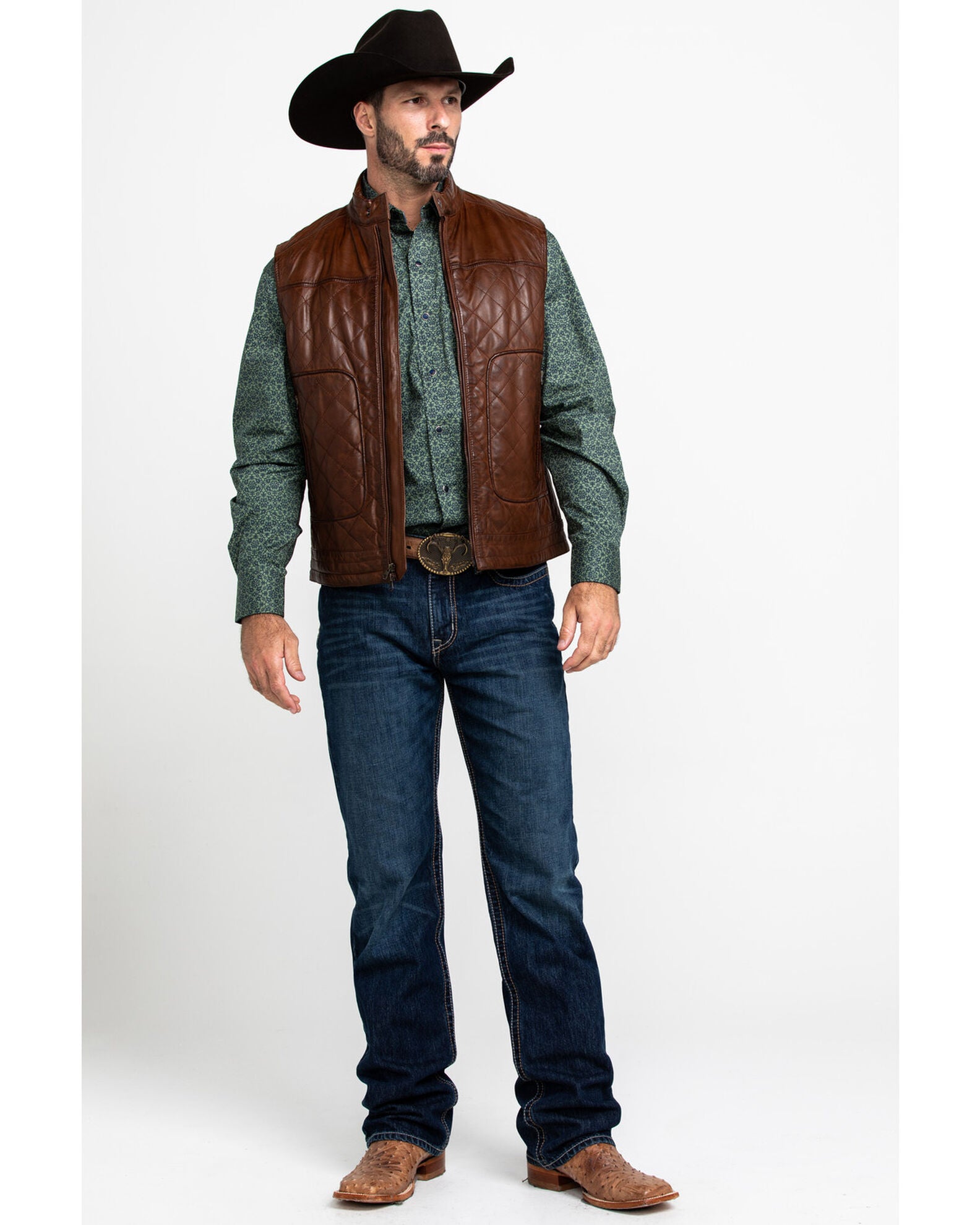 MEN'S QUILTED LEATHER VEST