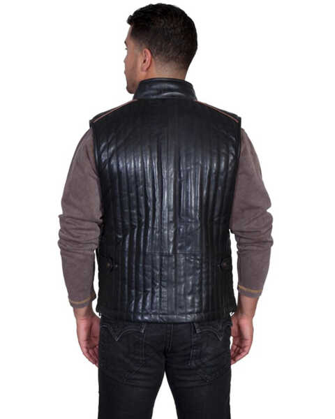 MEN'S QUILTED TWO TONE LEATHER VEST