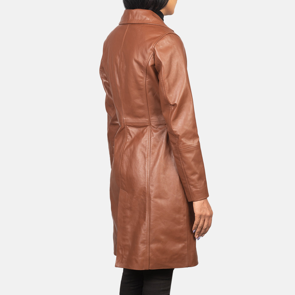 Alexis Brown Single Breasted Leather Coat - Kualited