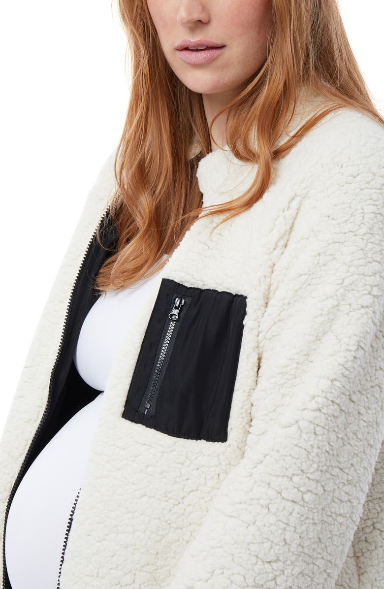 Reversible Real Leather Shearling Maternity Jacket