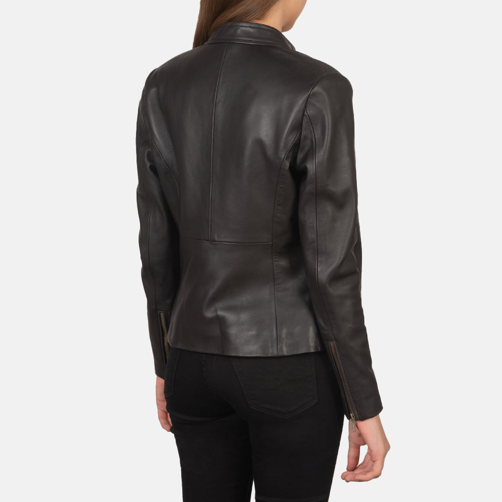 Rave Brown Leather Biker Jacket - Kualited