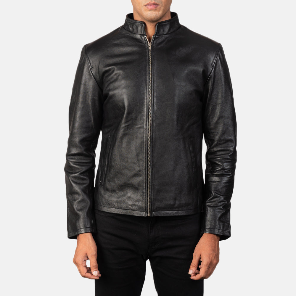 Alex Black Leather Biker Jacket - Kualited