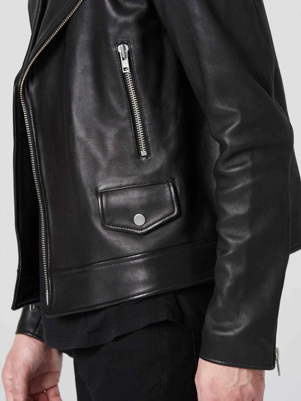 Men’s Black Leather Biker Jacket - Kualited