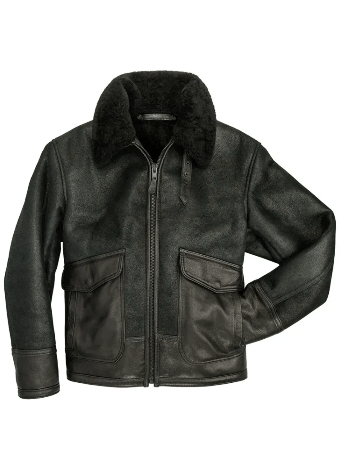 Mens Greenburgh Black Shearling Jacket