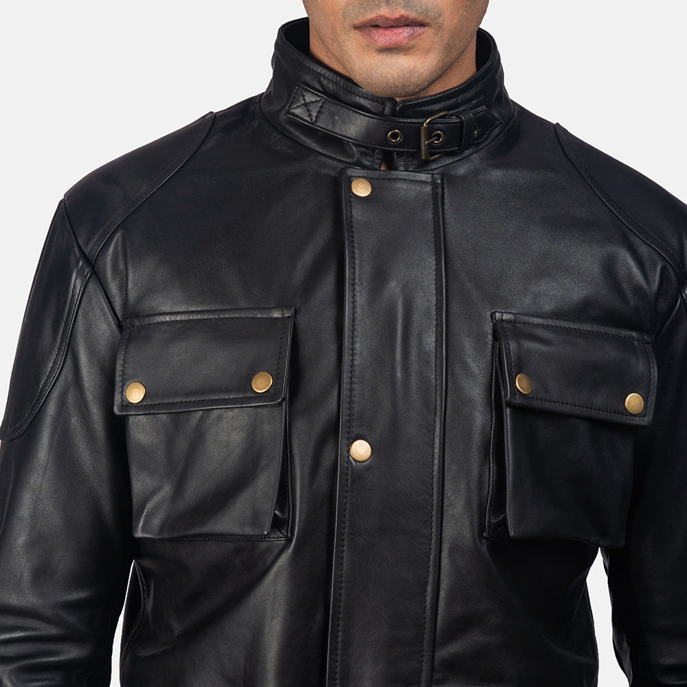 Dolf Black Leather Jacket