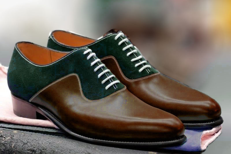 Green Brown Magnificiant Superior Leather Oxford Party Wear Lace Up Men Shoes