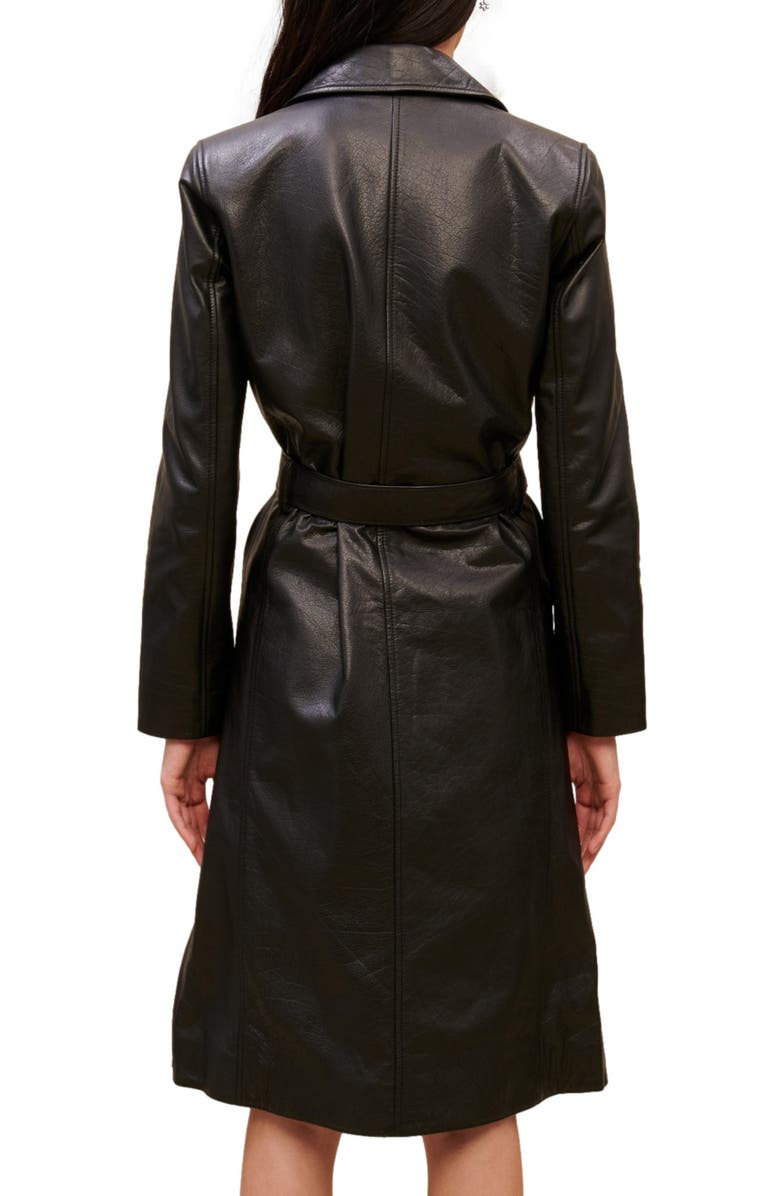 Grenchir Belted Leather Trench Coat