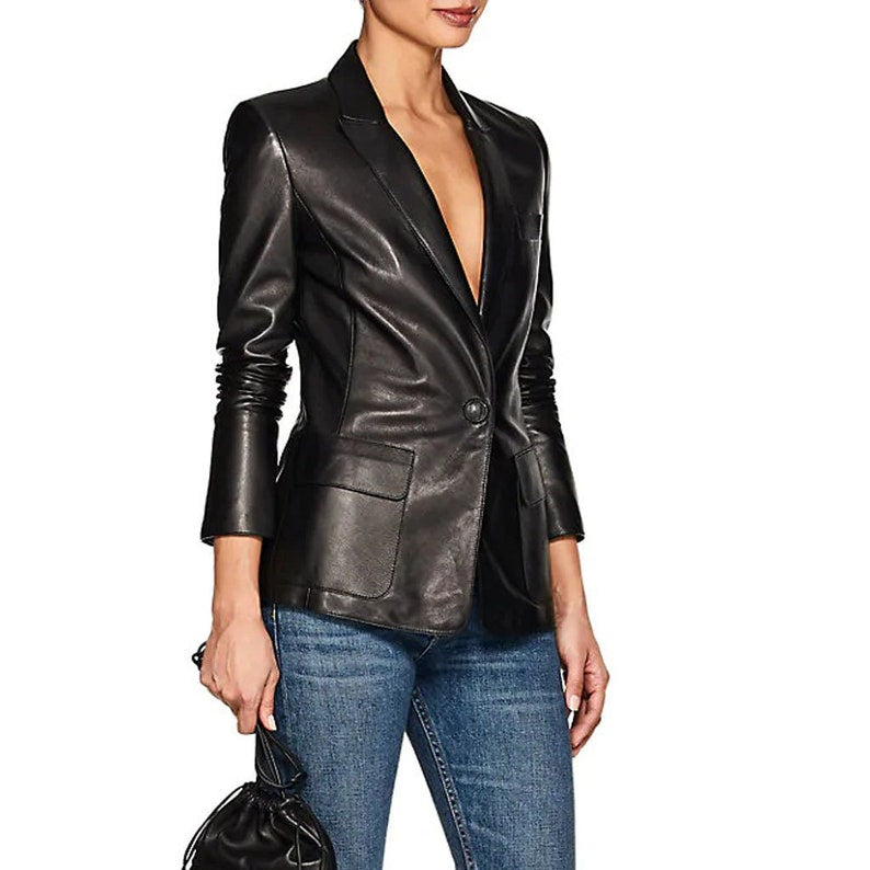 Leather Blazer for Women's