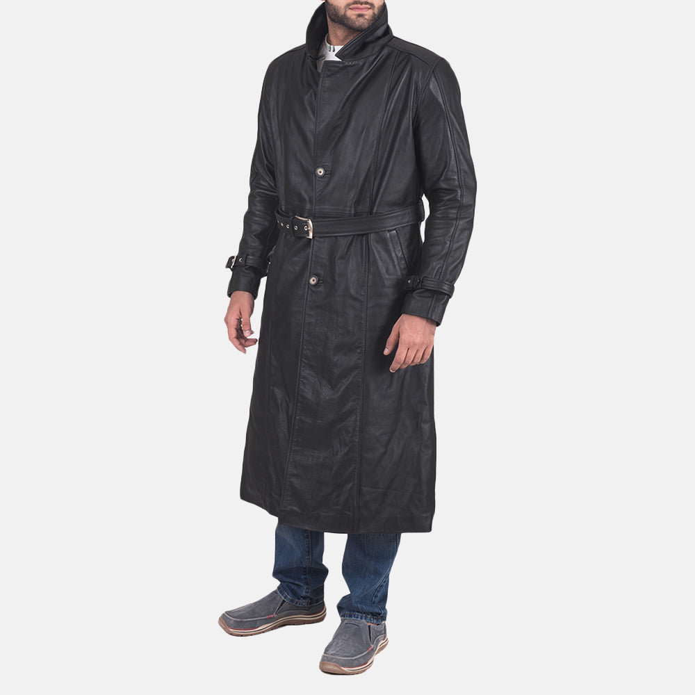 Daniel Black Leather Trench Coat