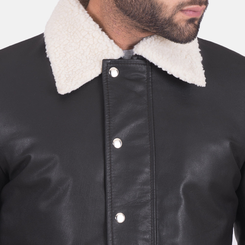 Snow Cole Black Leather Jacket - Kualited