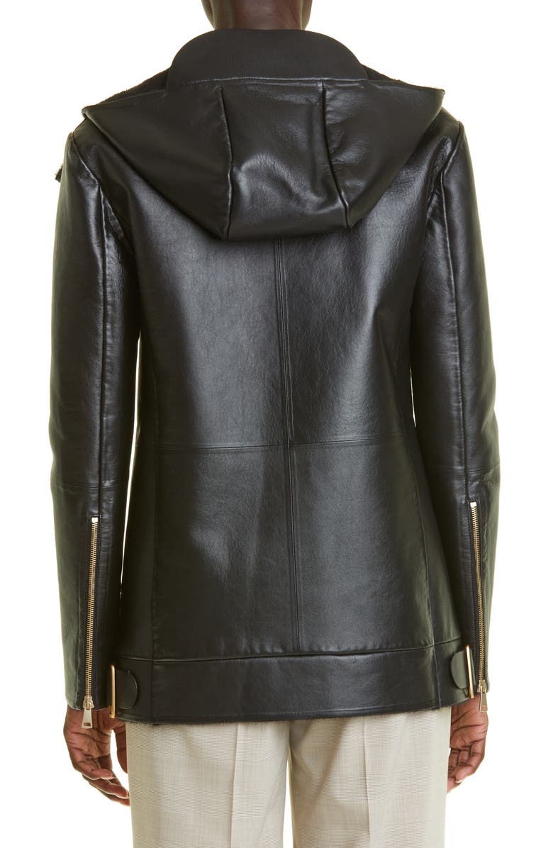 Fonte Hooded Leather Coat with Alpaca & Wool Lining