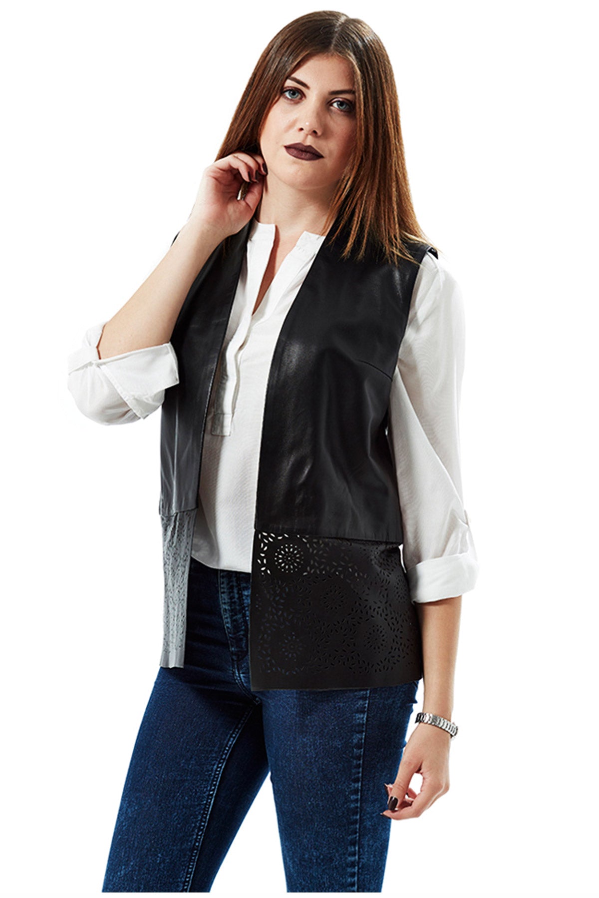 Black Leather Vest