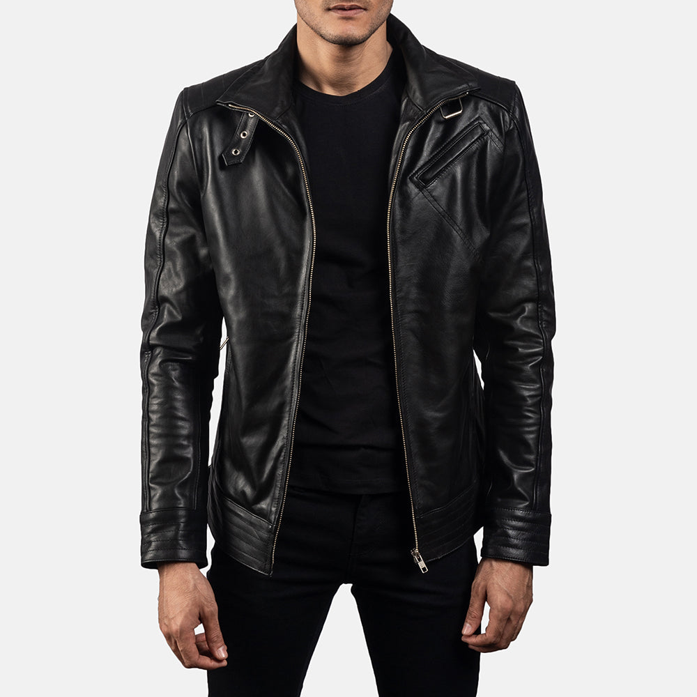 Legacy Black Leather Biker Jacket - Kualited