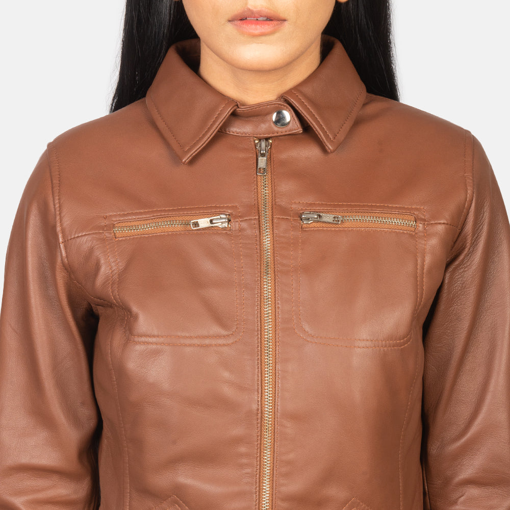 Tomachi Brown Leather Jacket - Kualited