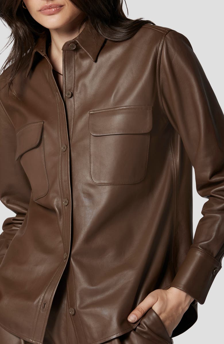 Signature Leather Button-Up Shirt